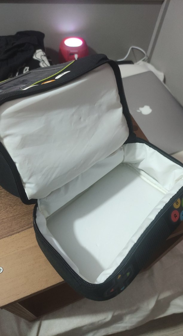 Siyah Retro Oyun Konsolu Temalı el Çantası /Beslenme çantası - Görsel 3