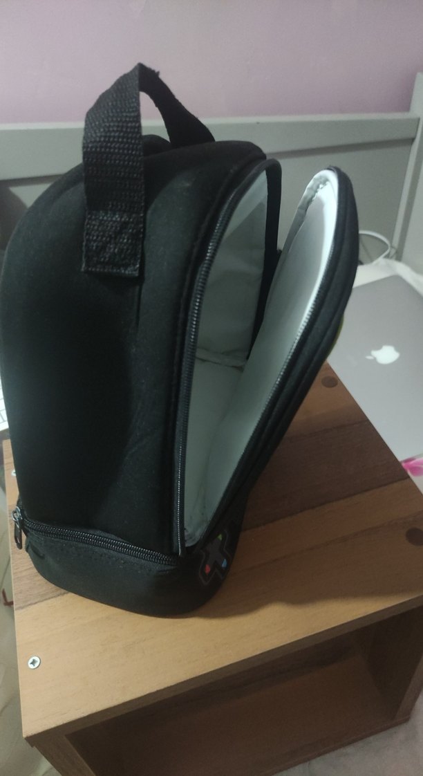 Siyah Retro Oyun Konsolu Temalı el Çantası /Beslenme çantası - Görsel 5