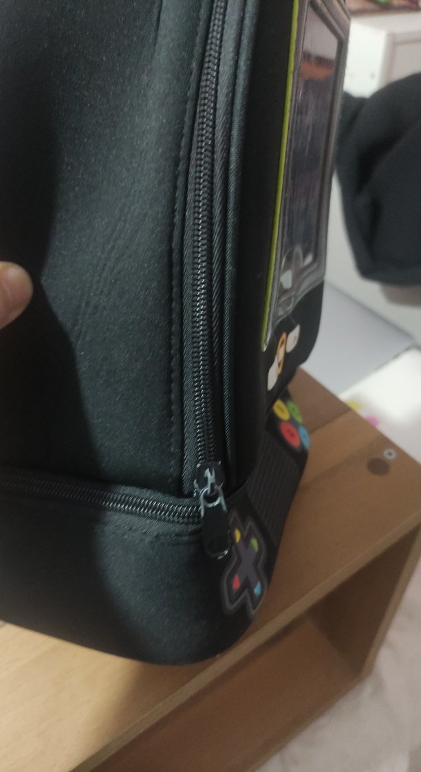 Siyah Retro Oyun Konsolu Temalı el Çantası /Beslenme çantası - Görsel 2