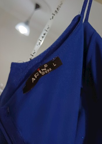 Lacivert Drapeli Uzun Abiye Elbise - Görsel 3