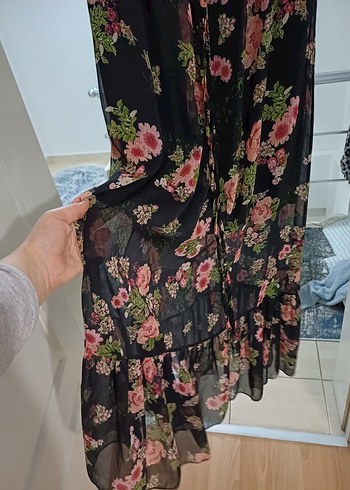 Çiçek Desenli Uzun Bohem Elbise - Görsel 2