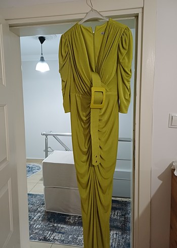 Drapeli Uzun Kadın Elbise - Görsel 3