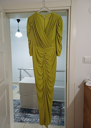 Drapeli Uzun Kadın Elbise - Görsel 2