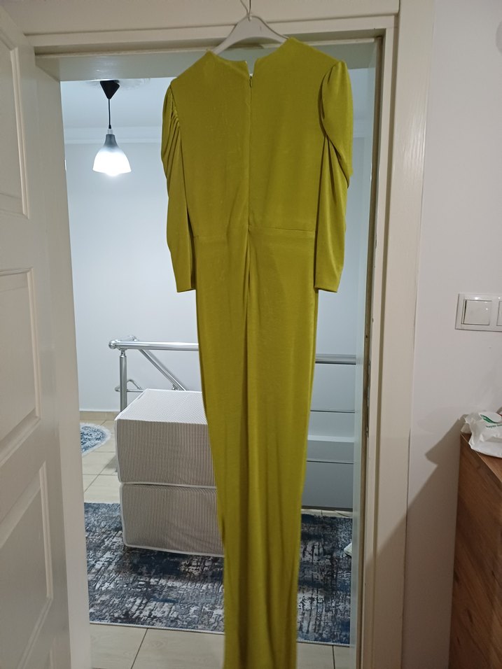 Drapeli Uzun Kadın Elbise - Görsel 4