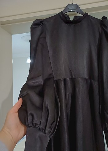 Uzun Kollu Siyah Gotik Uzun Elbise - Görsel 2