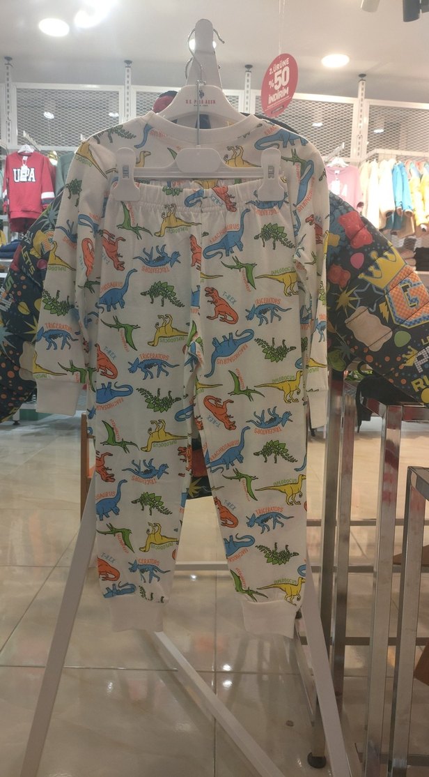 Ges Renkli Dinozor Desenli Erkek Çocuk Pijama Takımı - Görsel 2
