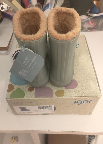 İgor Unisex Çocuk Gri Kürklü Yağmur Cizmesi - Görsel 3
