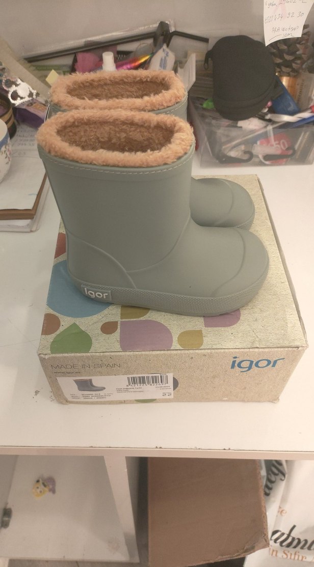 İgor Unisex Çocuk Gri Kürklü Yağmur Cizmesi - Görsel 2