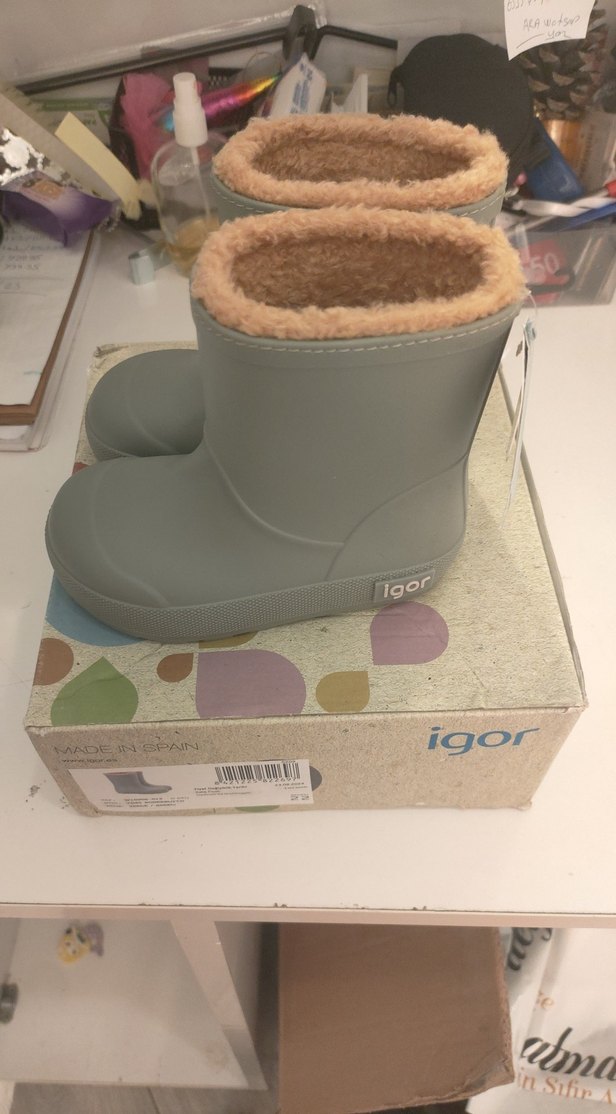 İgor Unisex Çocuk Gri Kürklü Yağmur Cizmesi - Görsel 4