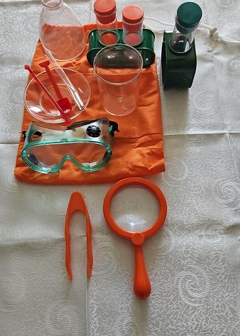 Turuncu Bilim Deney Seti ve Güvenlik Gözlüğü - Görsel 3