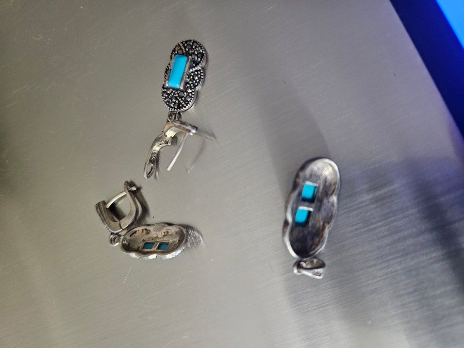 Turkuaz+Markazit Taşlı Takı Seti So Chic 925 Ayar FIRSAT - Görsel 2