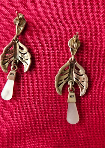 Vintage Gümüş Takı Seti Markazit+ Sedef - Görsel 3