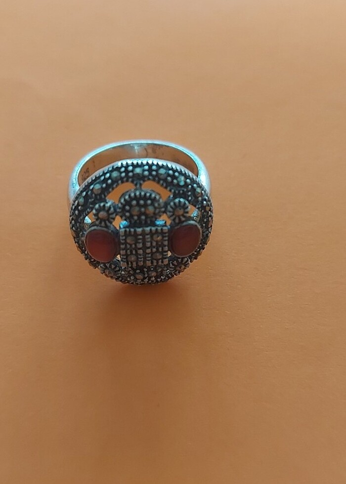 So Chic Akik ve Markazit Taşlı Yüzük - Görsel 2