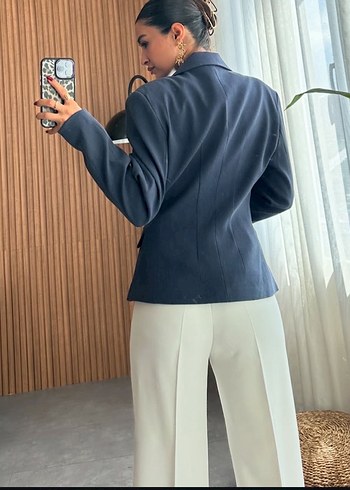 Belden oturtmalı Blazer Ceket - Görsel 4
