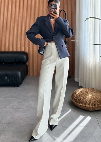 Belden oturtmalı Blazer Ceket - Görsel 3