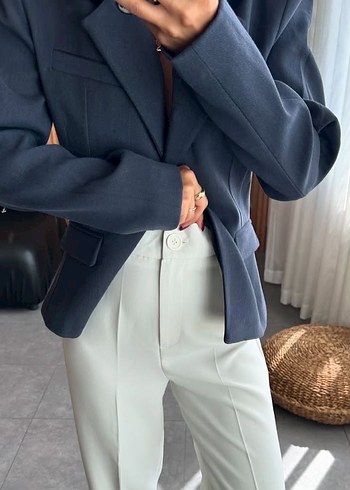 Belden oturtmalı Blazer Ceket - Görsel 2