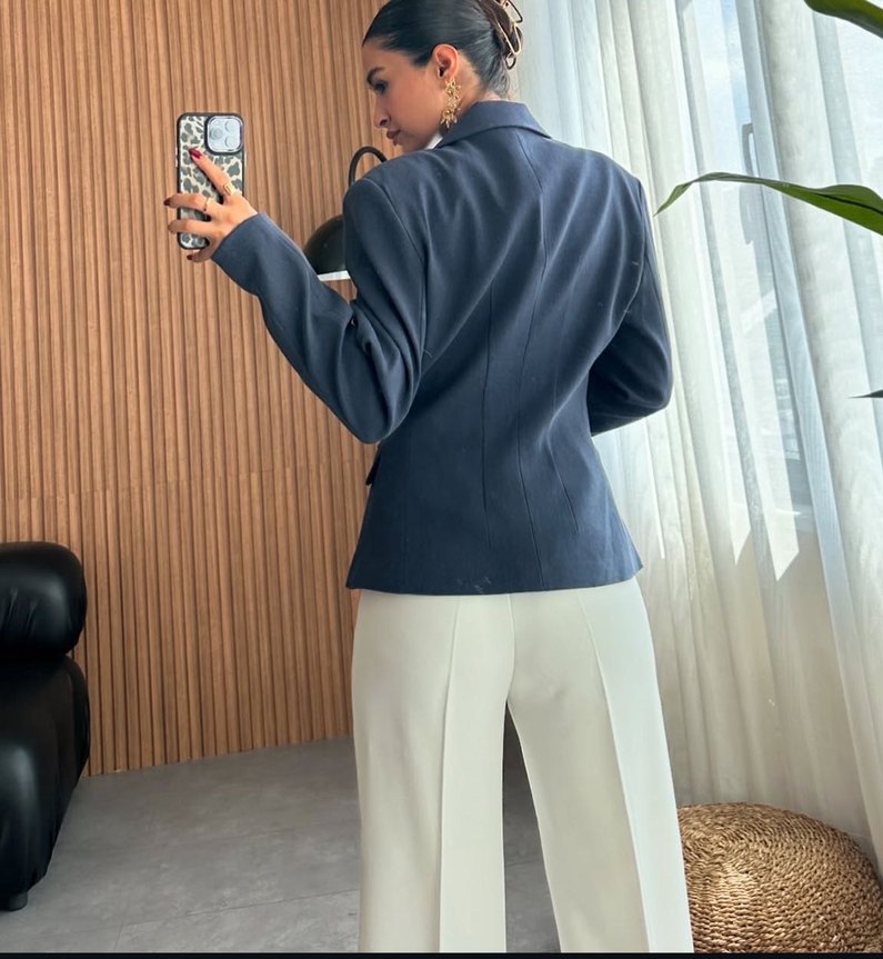 Belden oturtmalı Blazer Ceket - Görsel 4