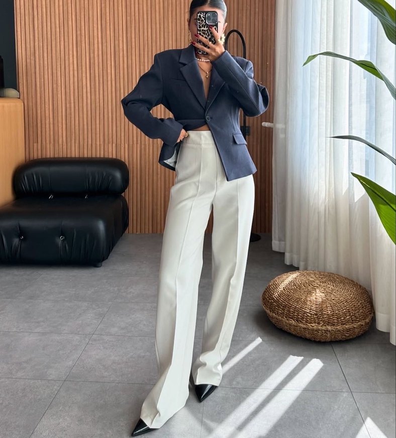 Belden oturtmalı Blazer Ceket - Görsel 3