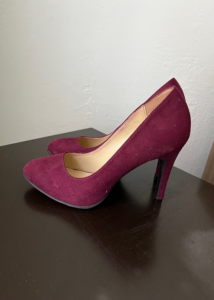 37 numara topuklu ayakkabı kadife - Görsel 2