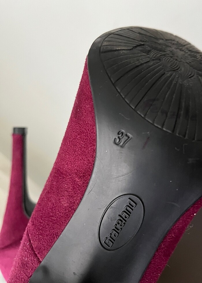 37 numara topuklu ayakkabı kadife - Görsel 3