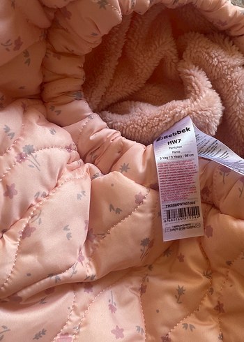 24-36 Ay Beden pembe Renk Kız Çocuk Pudra Pembe Kürklü Pantolon