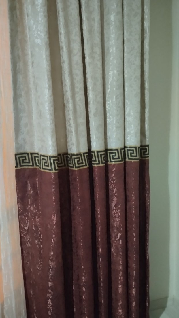 Bej bordo 2 kanat fon perde - Görsel 4