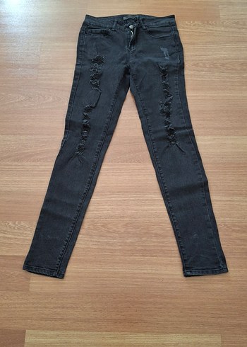 Siyah Yırtık Kadın Skinny Jean - Görsel 2