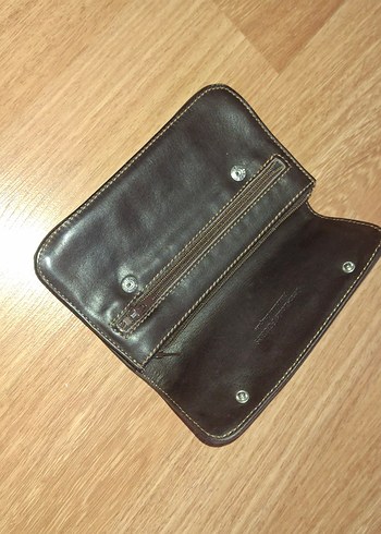  Beden Deri Fermuarlı Kadın Cüzdanı - Koyu Kahverengi