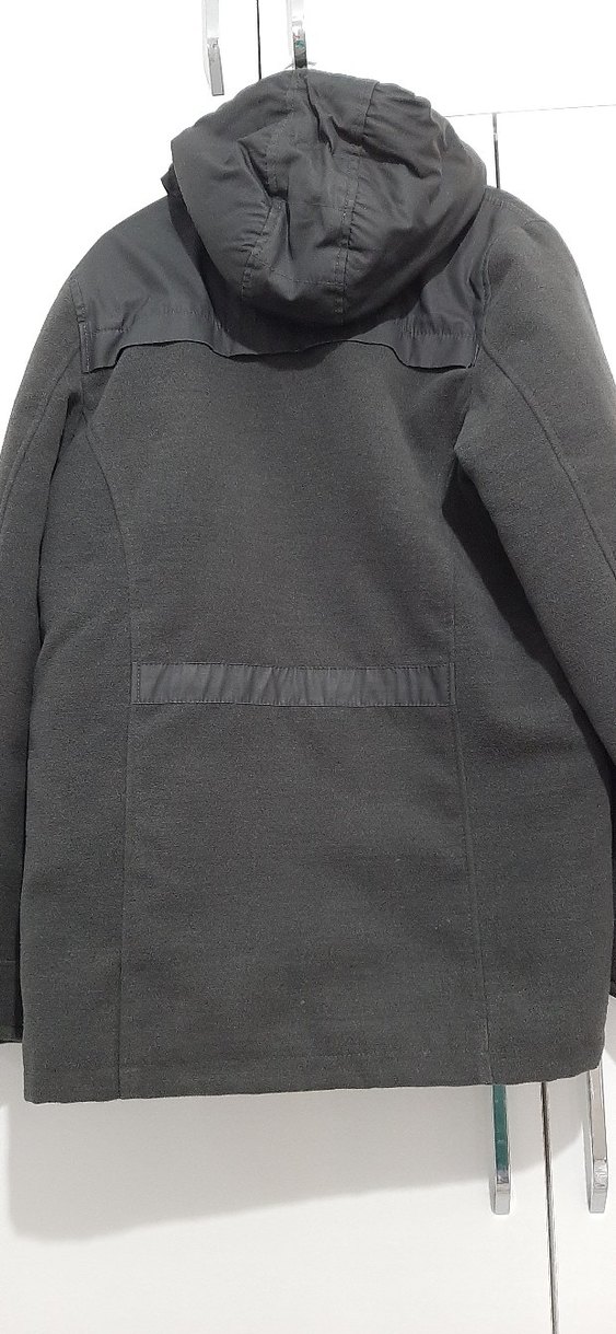 Gri Fermuarlı Erkek Kaban - Görsel 2