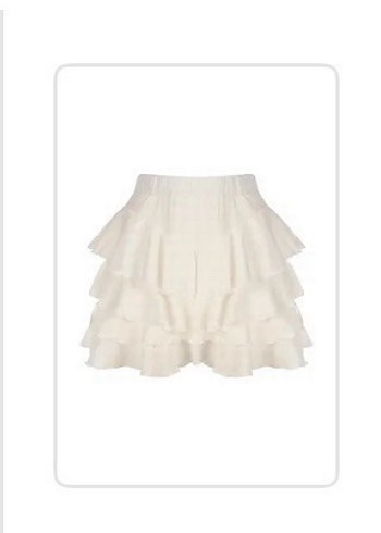 Zara Fırfırlı Beyaz Midi Mini Etek