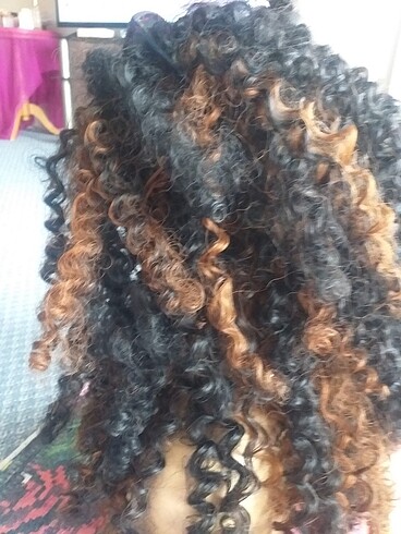 Beden çeşitli Renk 2 renkli afro peruk