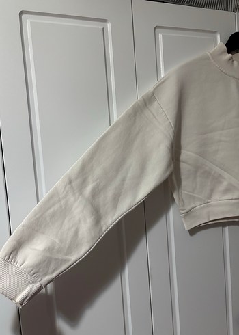 Yüksek Yaka Gri Kadın Sweatshirt - Görsel 3