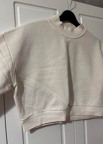 Yüksek Yaka Gri Kadın Sweatshirt - Görsel 2