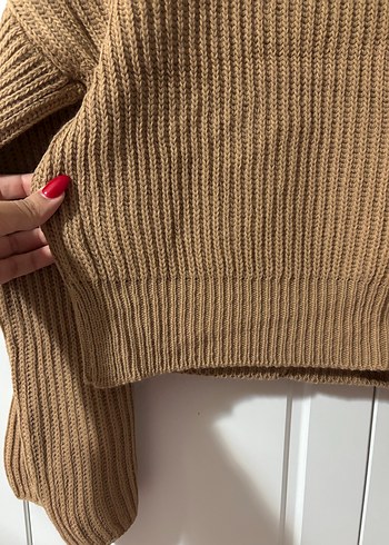 Bej Kadın Triko Salaş Kazak - Görsel 4