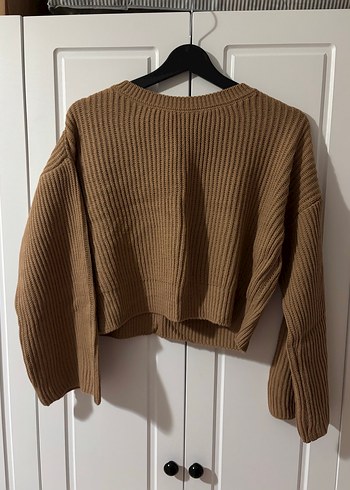 Bej Kadın Triko Salaş Kazak - Görsel 2