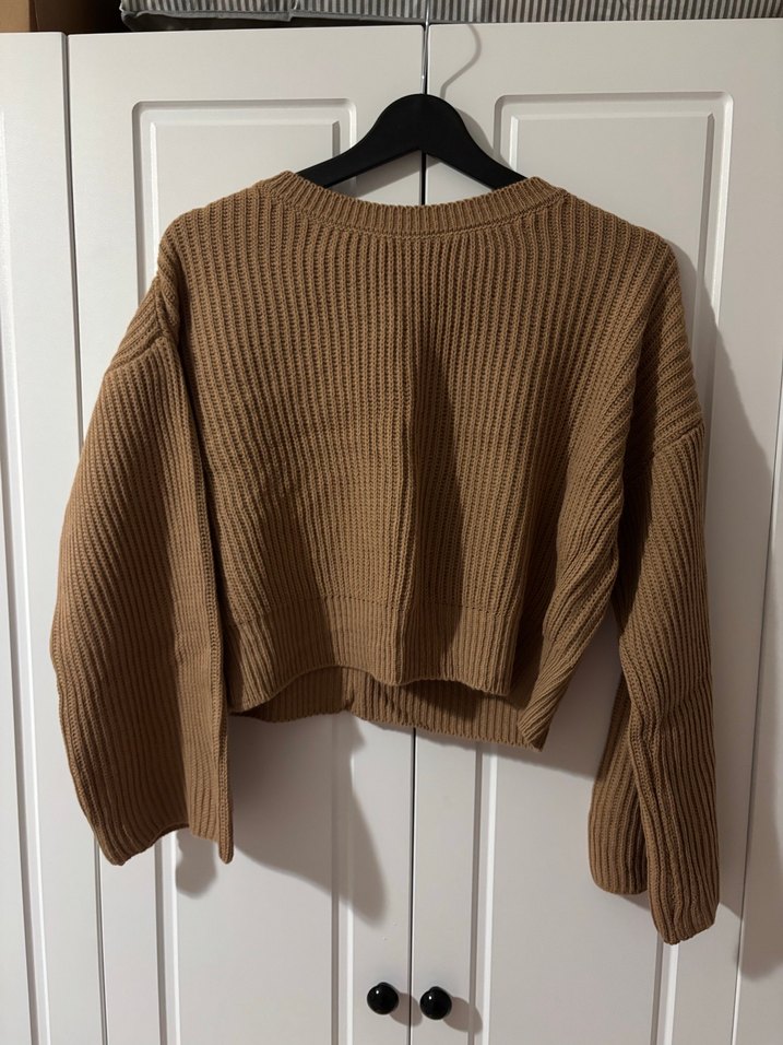 Bej Kadın Triko Salaş Kazak - Görsel 2