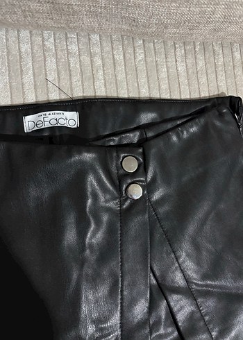 Siyah Deri Mini Etek - Görsel 3