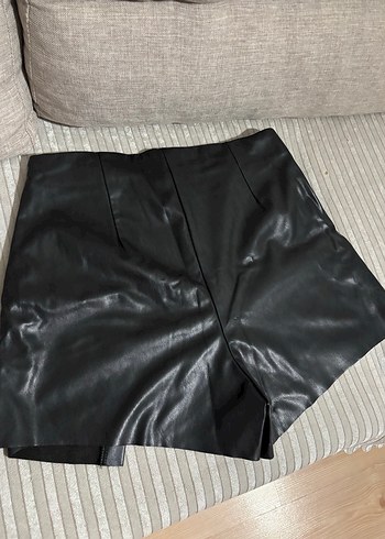 Siyah Deri Mini Etek - Görsel 2