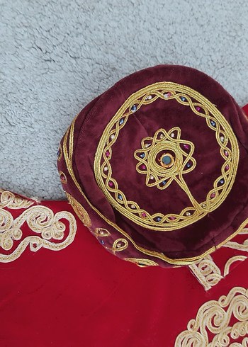 Diğer Bordo Nakışlı çocuk Kostümü