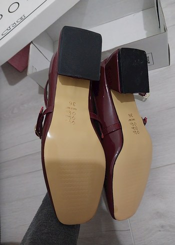 Polka Mary Jane Bordo Rugan Ayakkabı - Görsel 6
