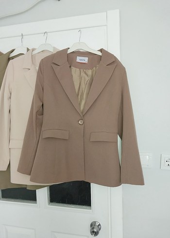 Sütlü Kahve Renginde Blazer Ceket