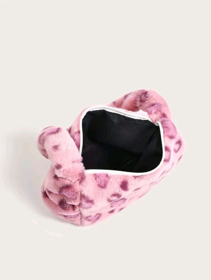 Pembe Leopar Peluş Çanta - Görsel 3