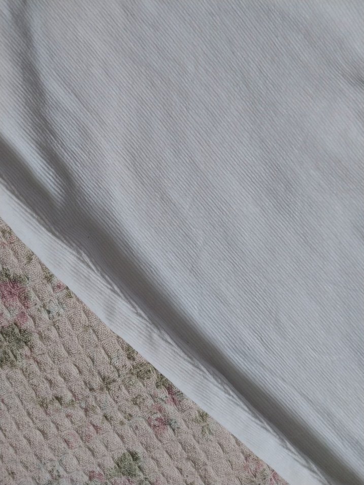 Beyaz İspanyol Kadife Fitilli Pantolon - Görsel 2