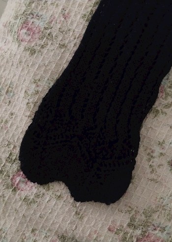 Kadın Ajurlu Siyah V Yaka Örgü Kazak - Görsel 7