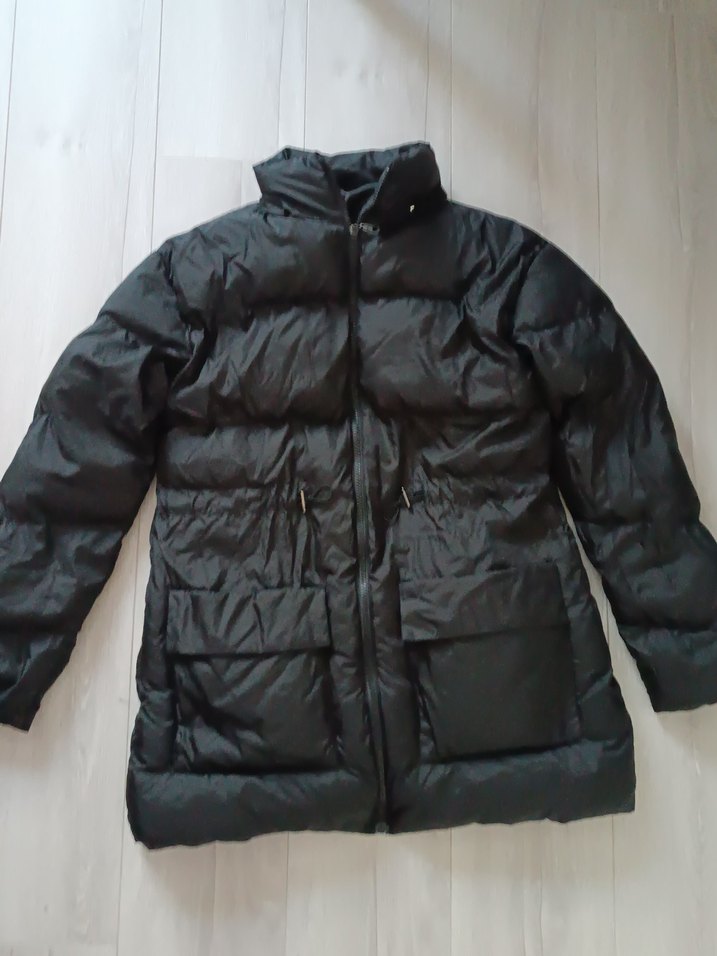 Oversize Siyah Hafif Şişme Mont - Görsel 3