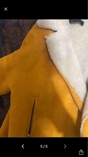 Zara orjinal sarı içi yünlü ceket