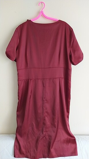 44 Beden bordo Renk Tafta saten elbise
