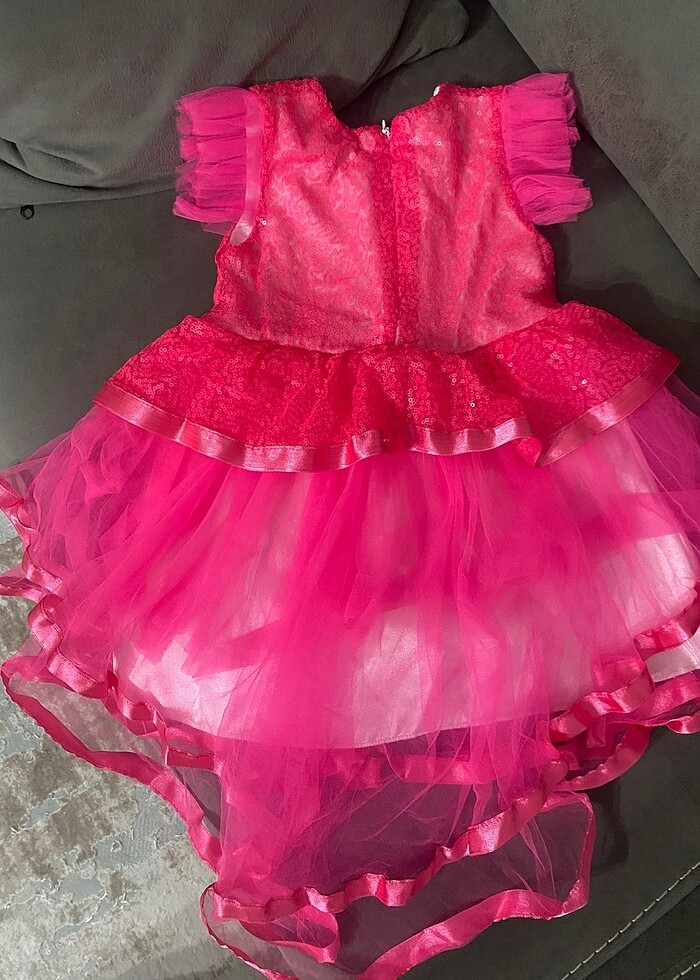 Barbie Pembe Gelinlik Tütü Elbise - Görsel 2