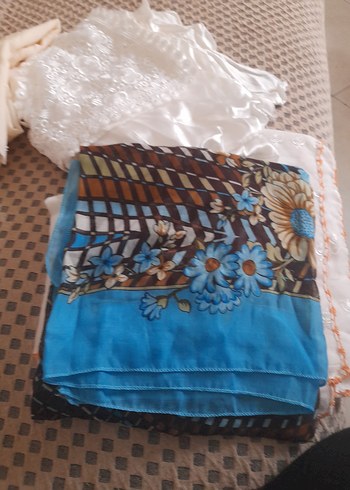  Beden beyaz Renk Dantel Detaylı Beyaz Bohem Kadın eşarp 5 ürün