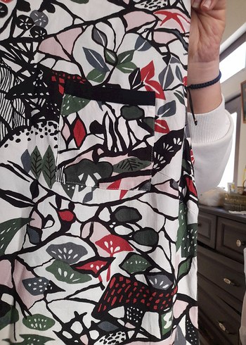 Gri Desenli Midi Hamile Elbisesi - Görsel 6